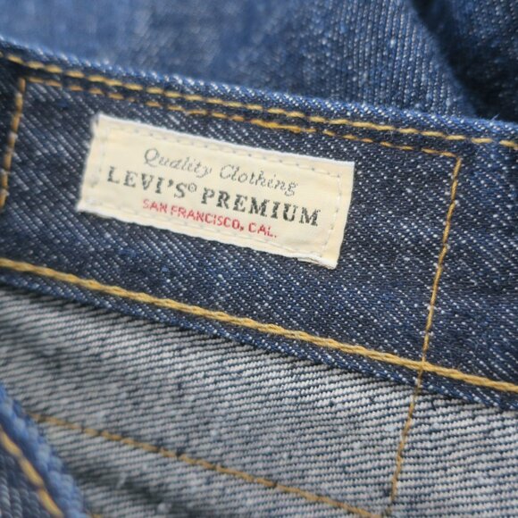 Levi's Premium 501 Selvedge Neppy Cotton Hemp Raw Denim Jeans 30x30 Dark Blue - Picture 7 of 9